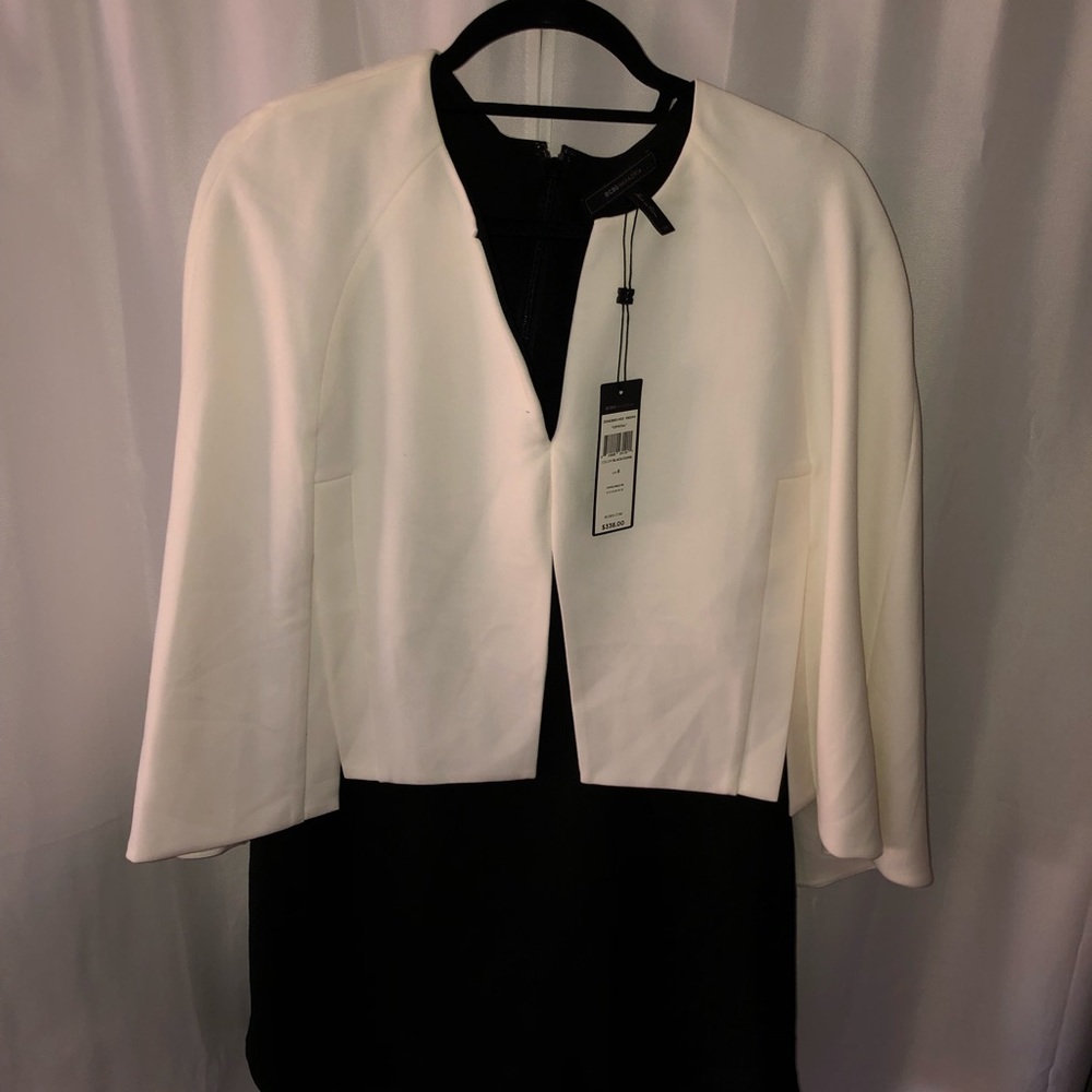Cape dress color-block